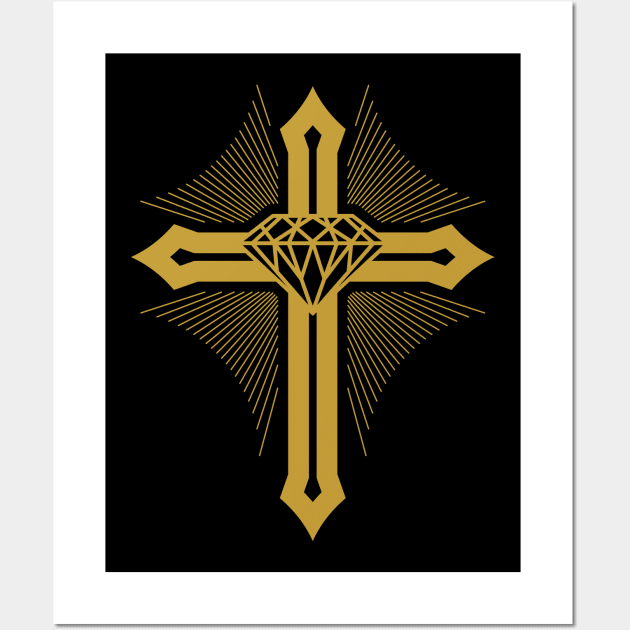 The cross of Christ and the diamond heart Wall Art by Reformer